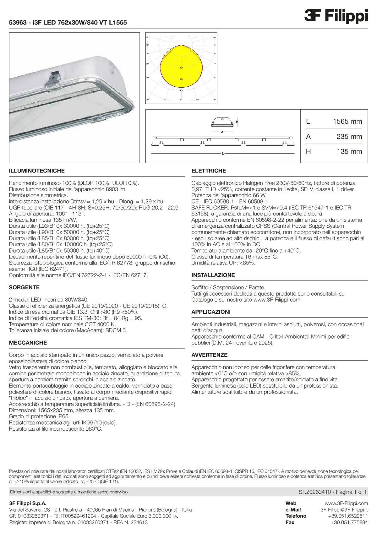 53963 - i3F LED 762x30W-840 VT L1565 - Datasheet - it