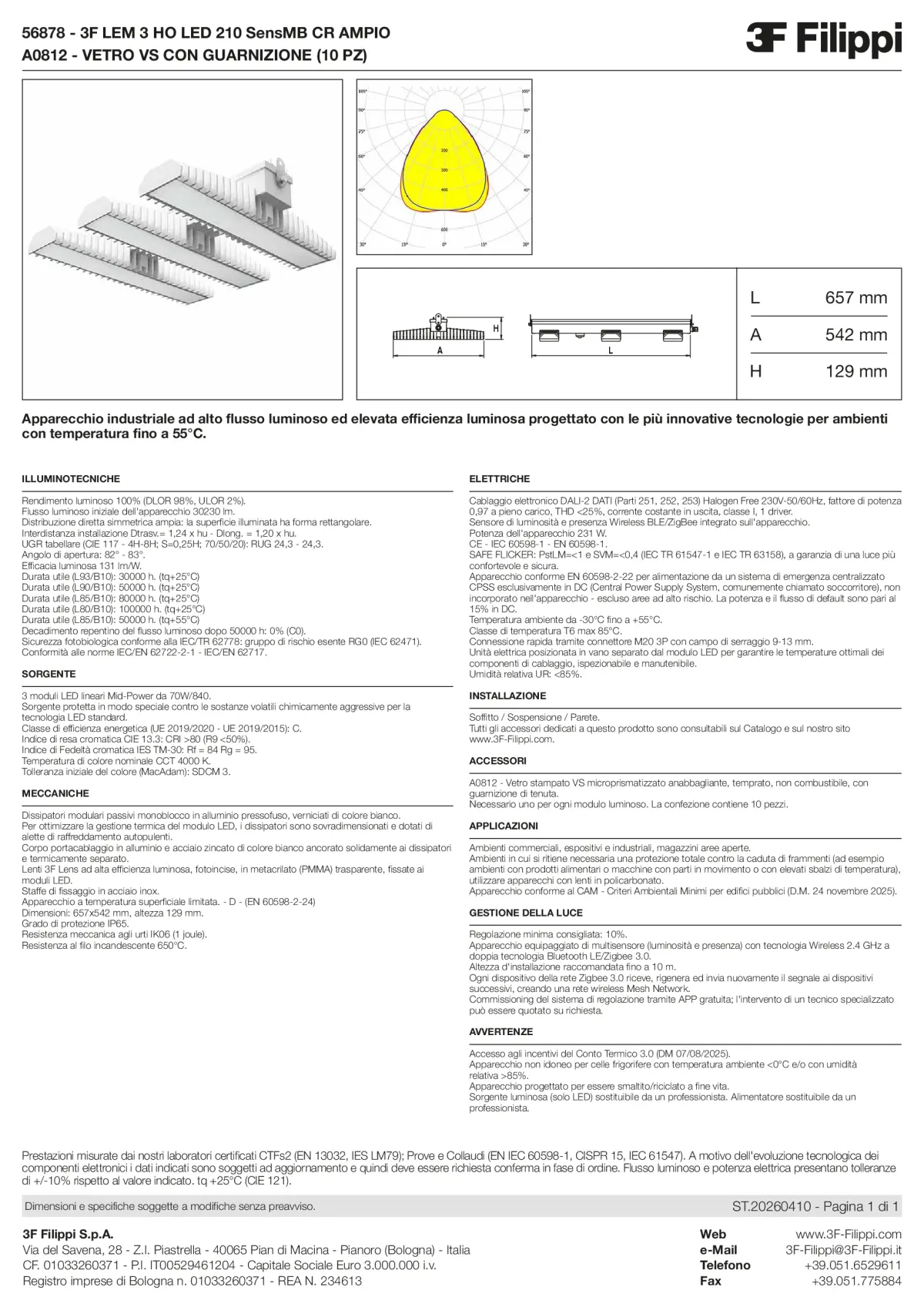 56878+A0812 - 3F LEM 3 HO LED 210 SensMB CR AMPIO + VS - Datasheet - it