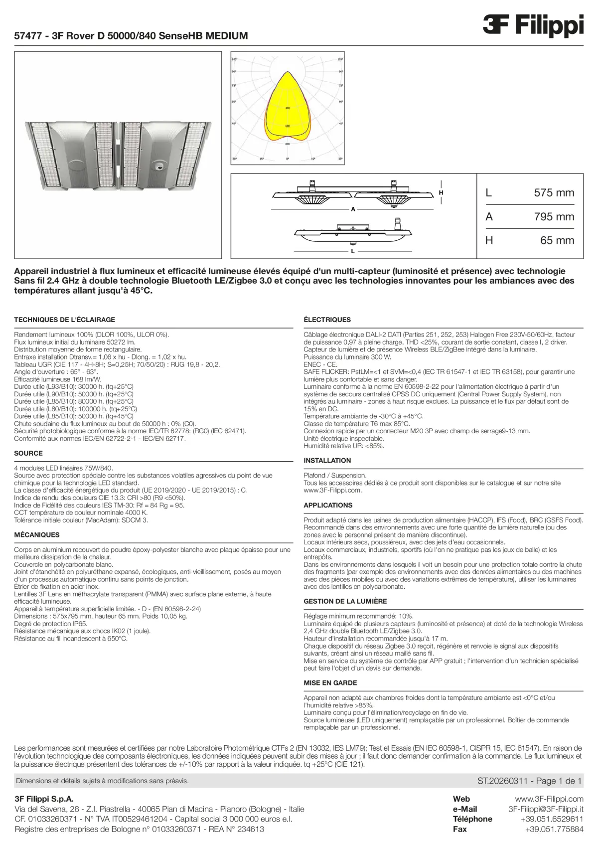 57477 - 3F Rover D 50000-840 SenseHB MEDIUM - Datasheet - fr