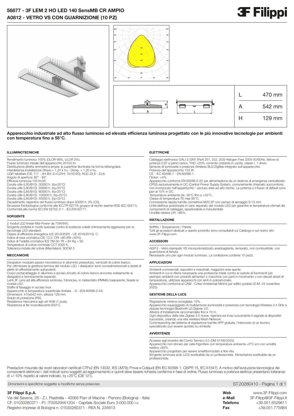 56877+A0812 - 3F LEM 2 HO LED 140 SensMB CR AMPIO + VS - Datasheet - it