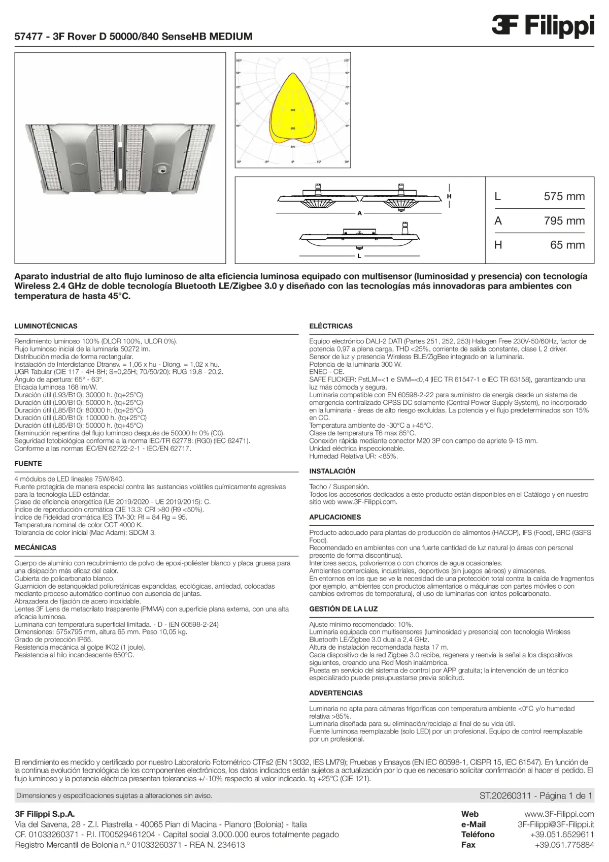 57477 - 3F Rover D 50000-840 SenseHB MEDIUM - Datasheet - es