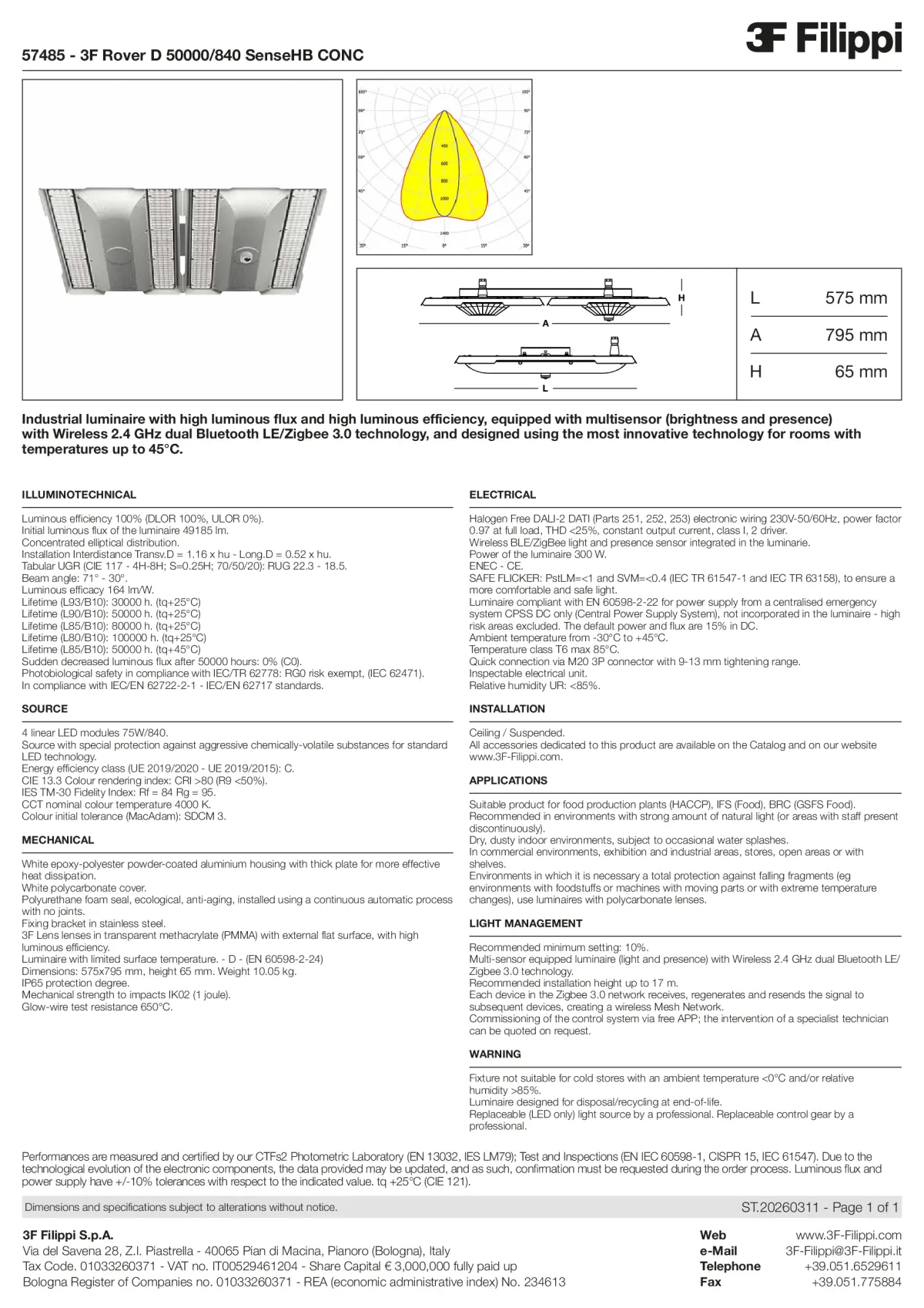 57485 - 3F Rover D 50000-840 SenseHB CONC - Datasheet - en