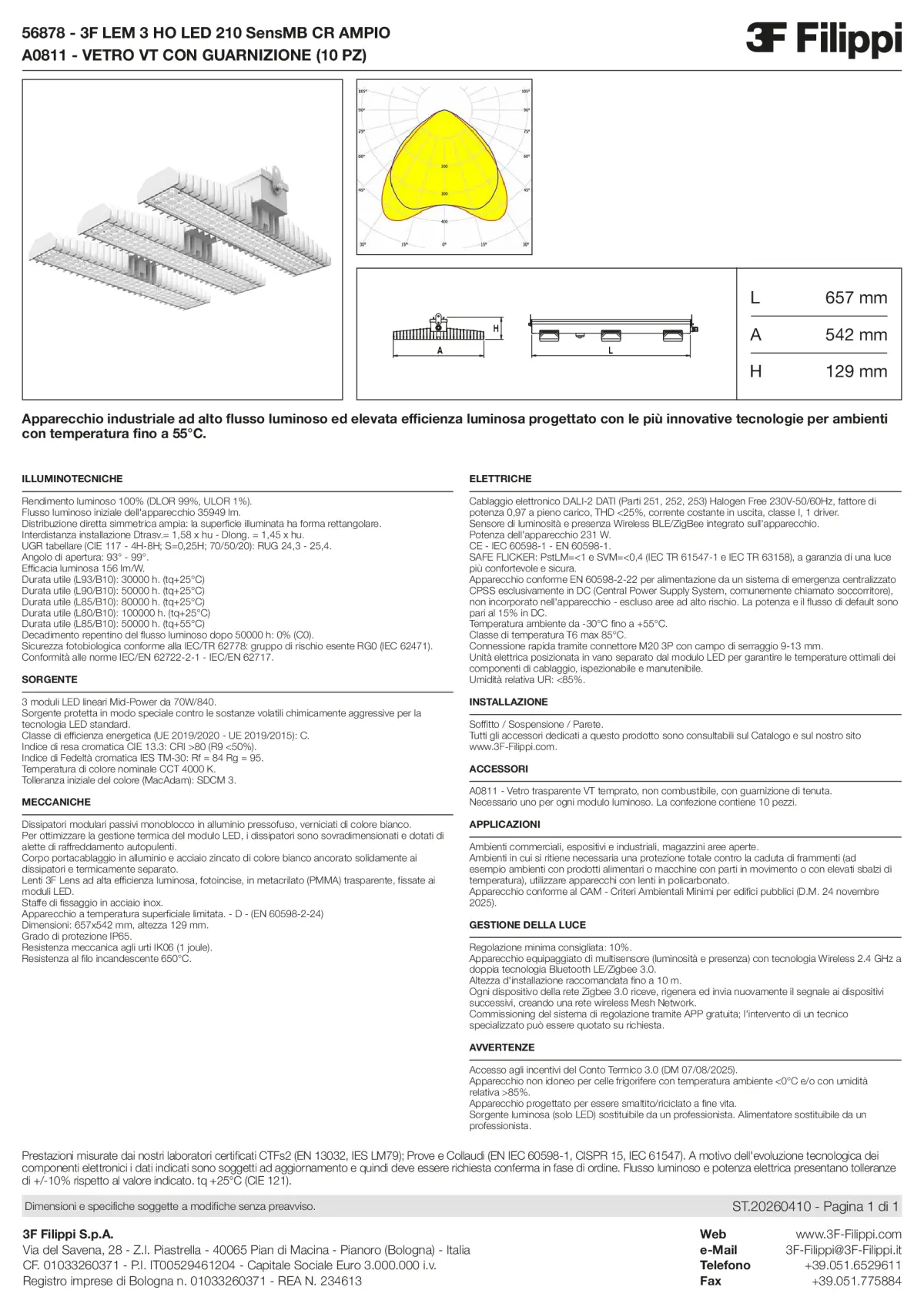 56878+A0811 - 3F LEM 3 HO LED 210 SensMB CR AMPIO + VT - Datasheet - it