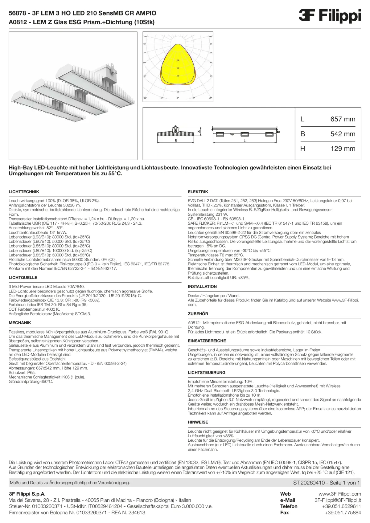 56878+A0812 - 3F LEM 3 HO LED 210 SensMB CR AMPIO + VS - Datasheet - de