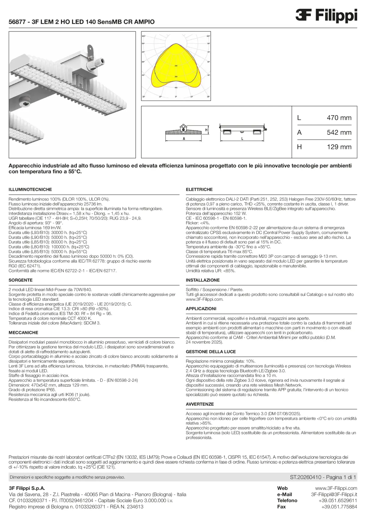 56877 - 3F LEM 2 HO LED 140 SensMB CR AMPIO - Datasheet - it