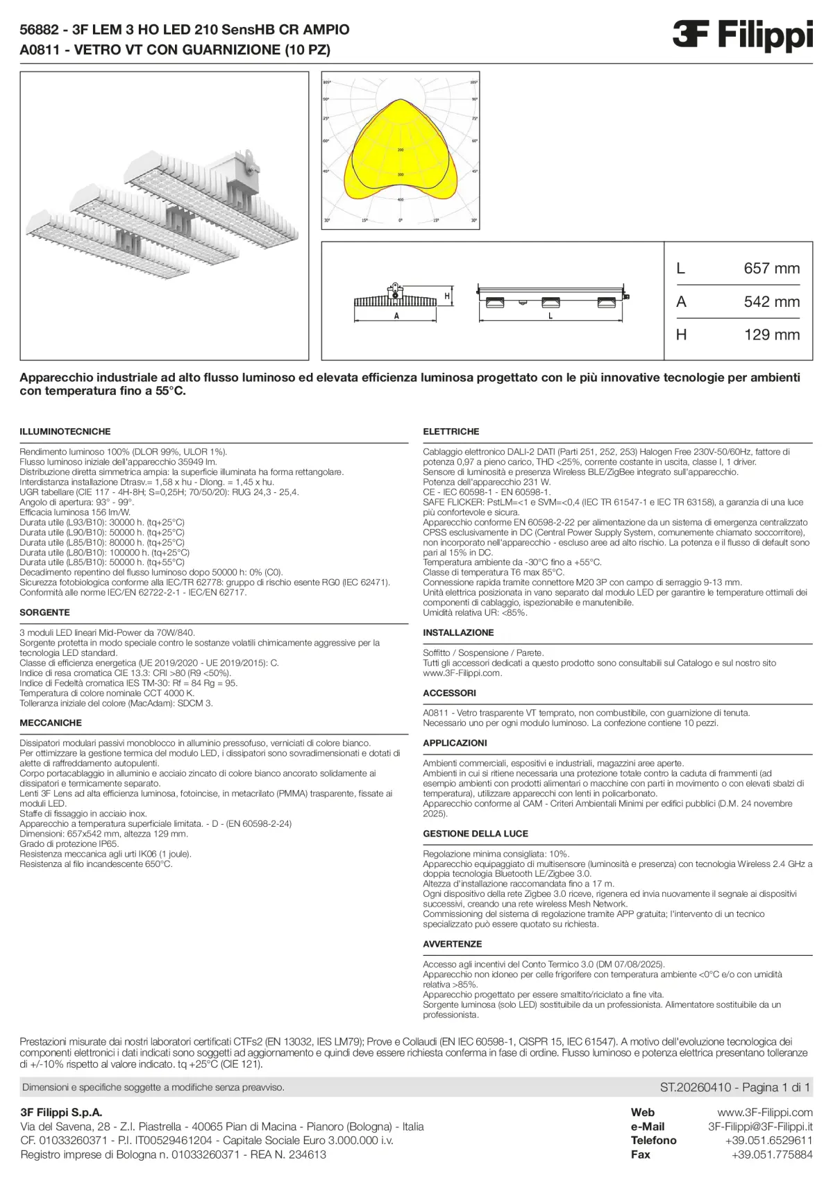 56882+A0811 - 3F LEM 3 HO LED 210 SensHB CR AMPIO + VT - Datasheet - it