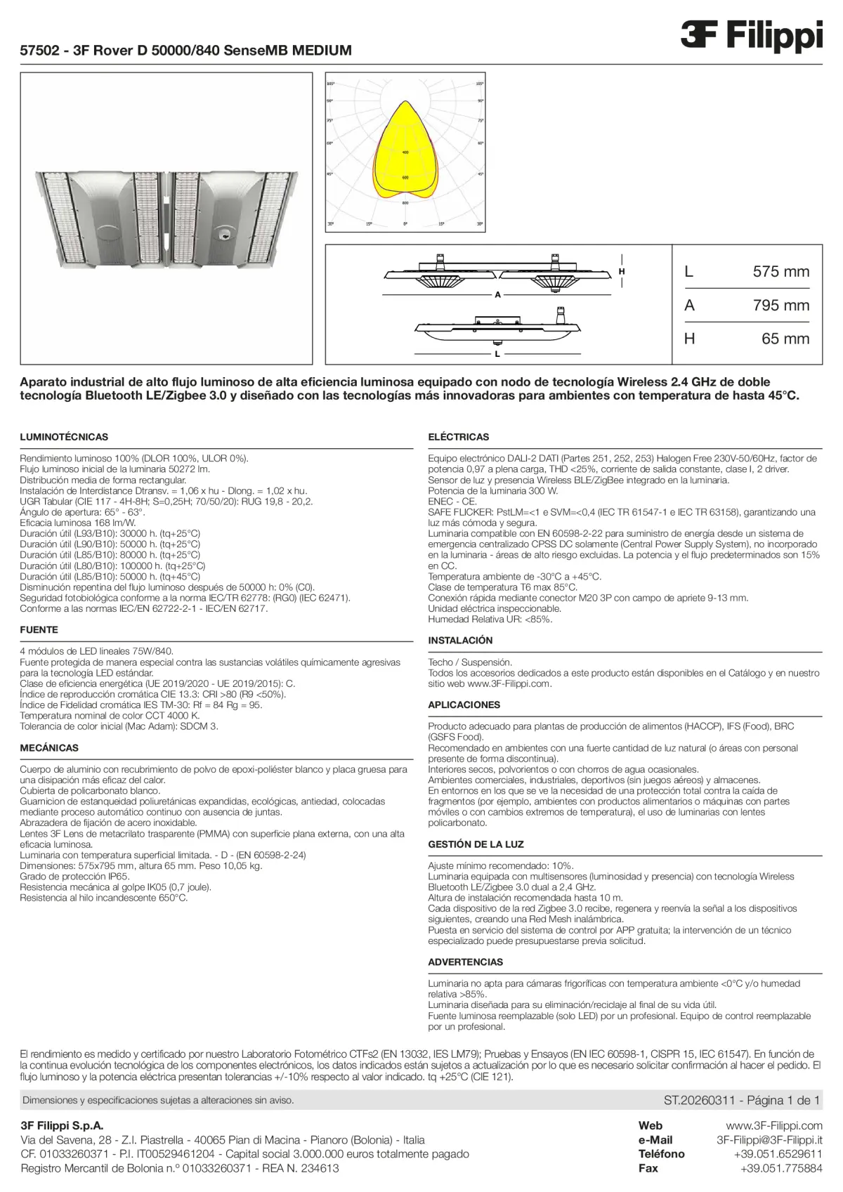 57502 - 3F Rover D 50000-840 SenseMB MEDIUM - Datasheet - es