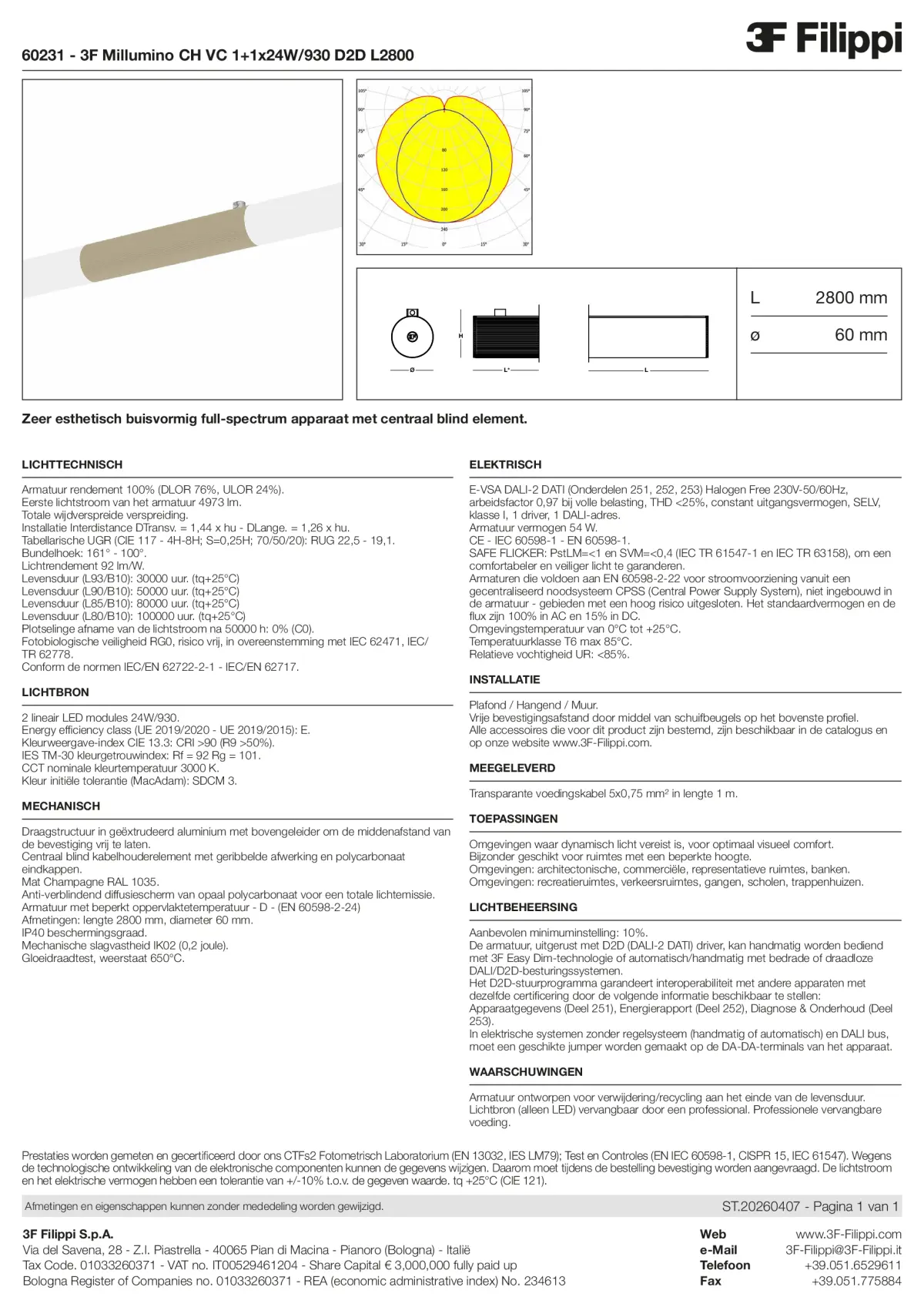 60231 - 3F Millumino CH VC 1+1x24W-930 D2D L2800 - Datasheet - nl