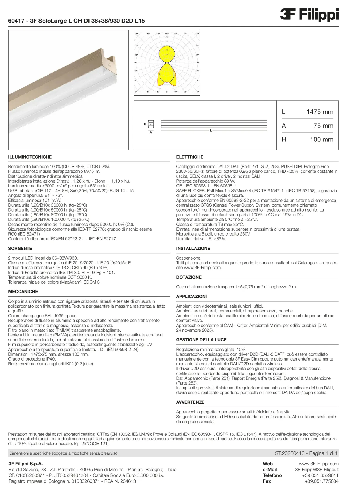 60417 - 3F SoloLarge L CH DI 36+38-930 D2D L15 - Datasheet - it