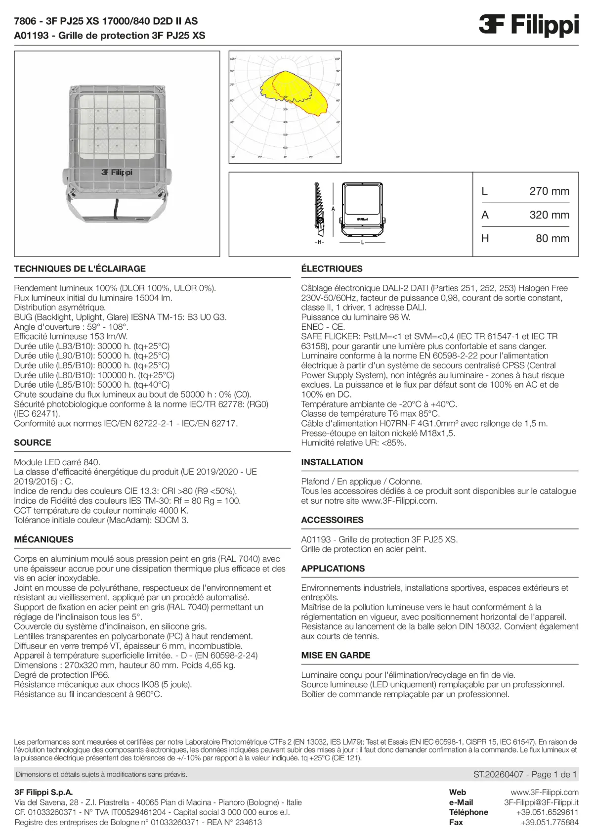 7806+A01193 - 3F PJ25 XS 17000-840 D2D II AS + GRS - Datasheet - fr