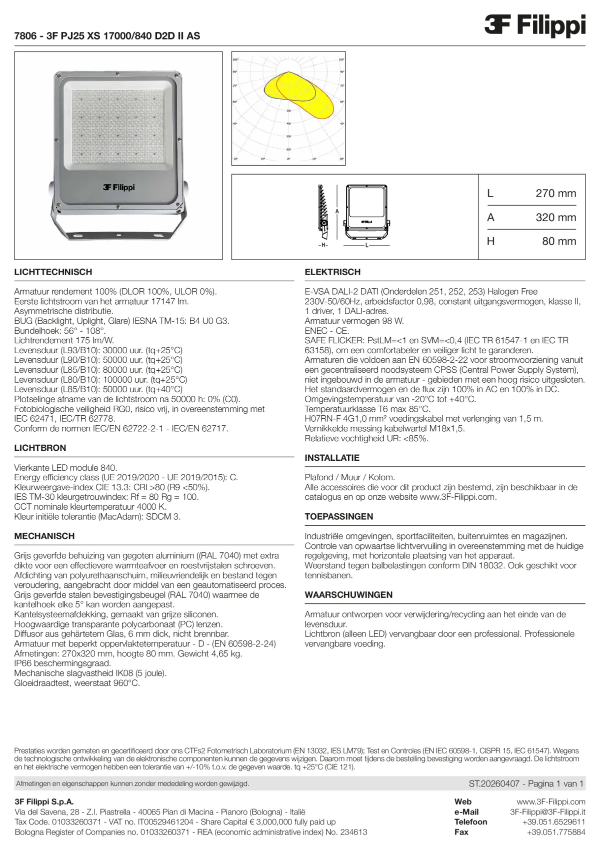 7806 - 3F PJ25 XS 17000-840 D2D II AS - Datasheet - nl