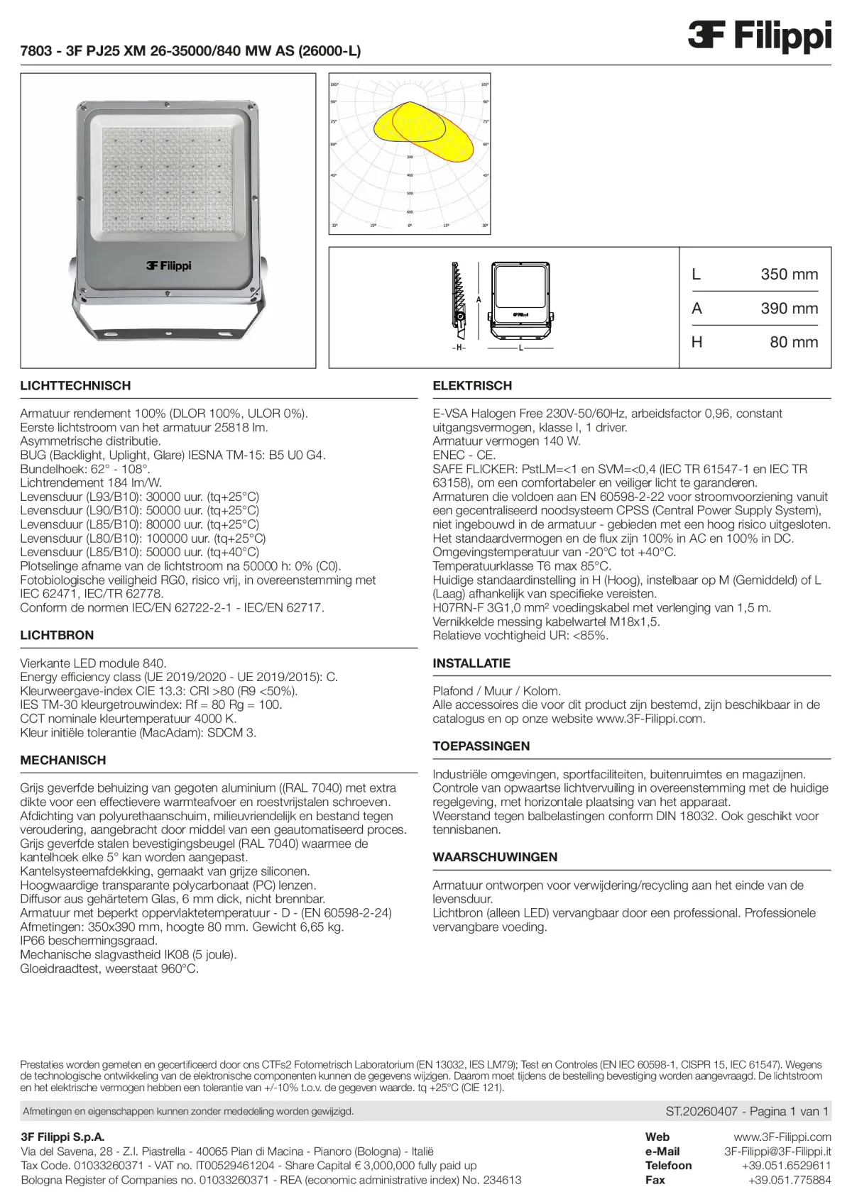 7803 - 3F PJ25 XM 26-35000-840 MW AS (26000-L) - Datasheet - nl