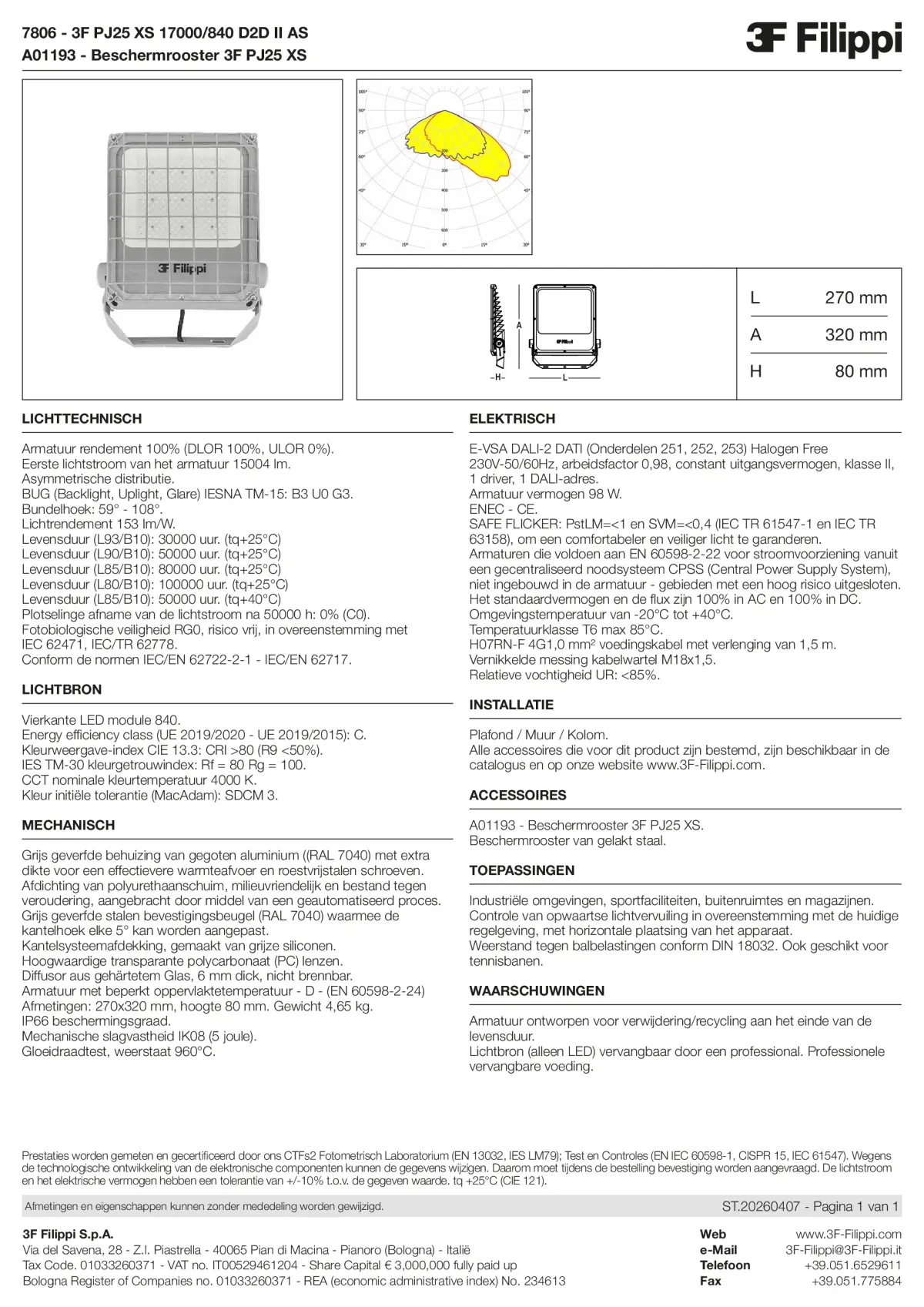 7806+A01193 - 3F PJ25 XS 17000-840 D2D II AS + GRS - Datasheet - nl