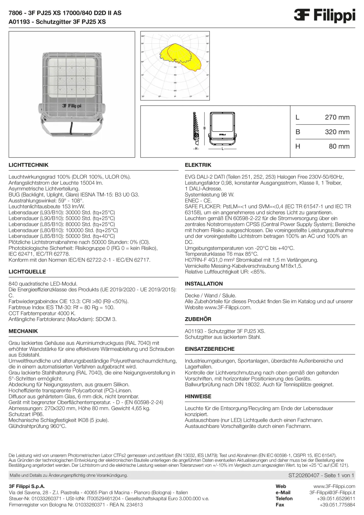 7806+A01193 - 3F PJ25 XS 17000-840 D2D II AS + GRS - Datasheet - de