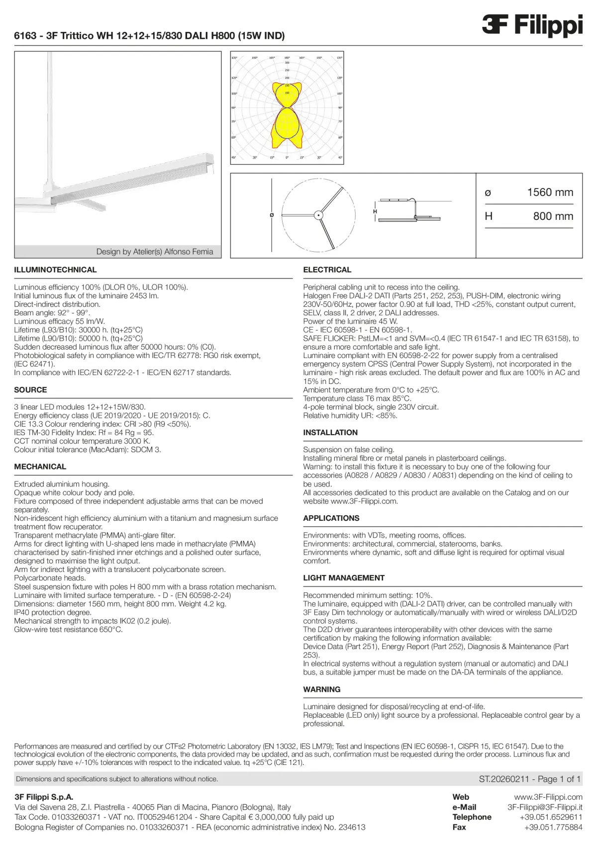 6163 - 3F Trittico WH 12+12+15-830 DALI H800 (15W IND) - Datasheet - en