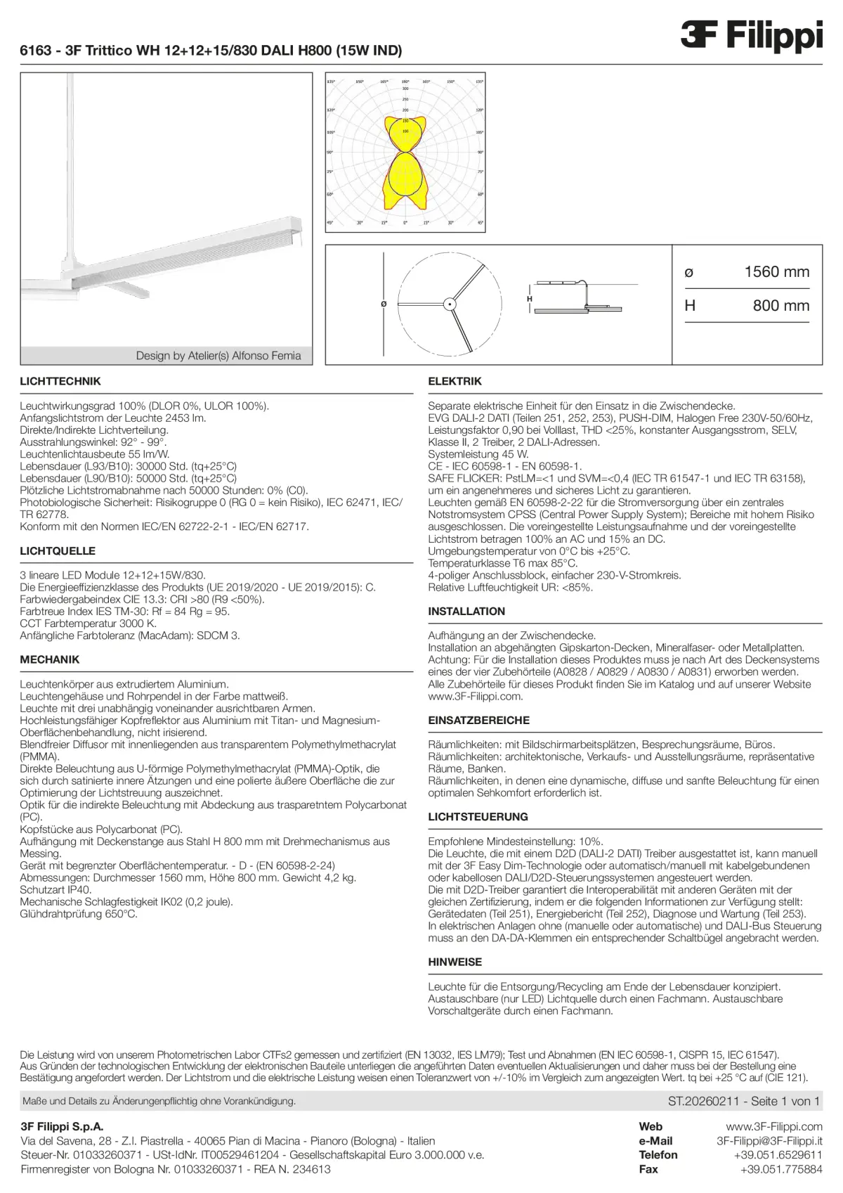 6163 - 3F Trittico WH 12+12+15-830 DALI H800 (15W IND) - Datasheet - de