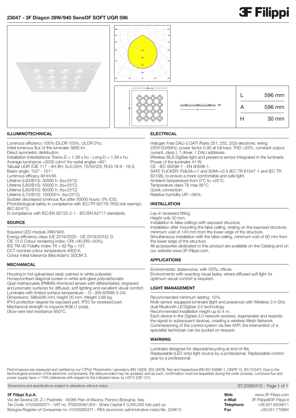 23047 - 3F Diagon 39W-940 SensOF SOFT UGR 596 - Datasheet - en