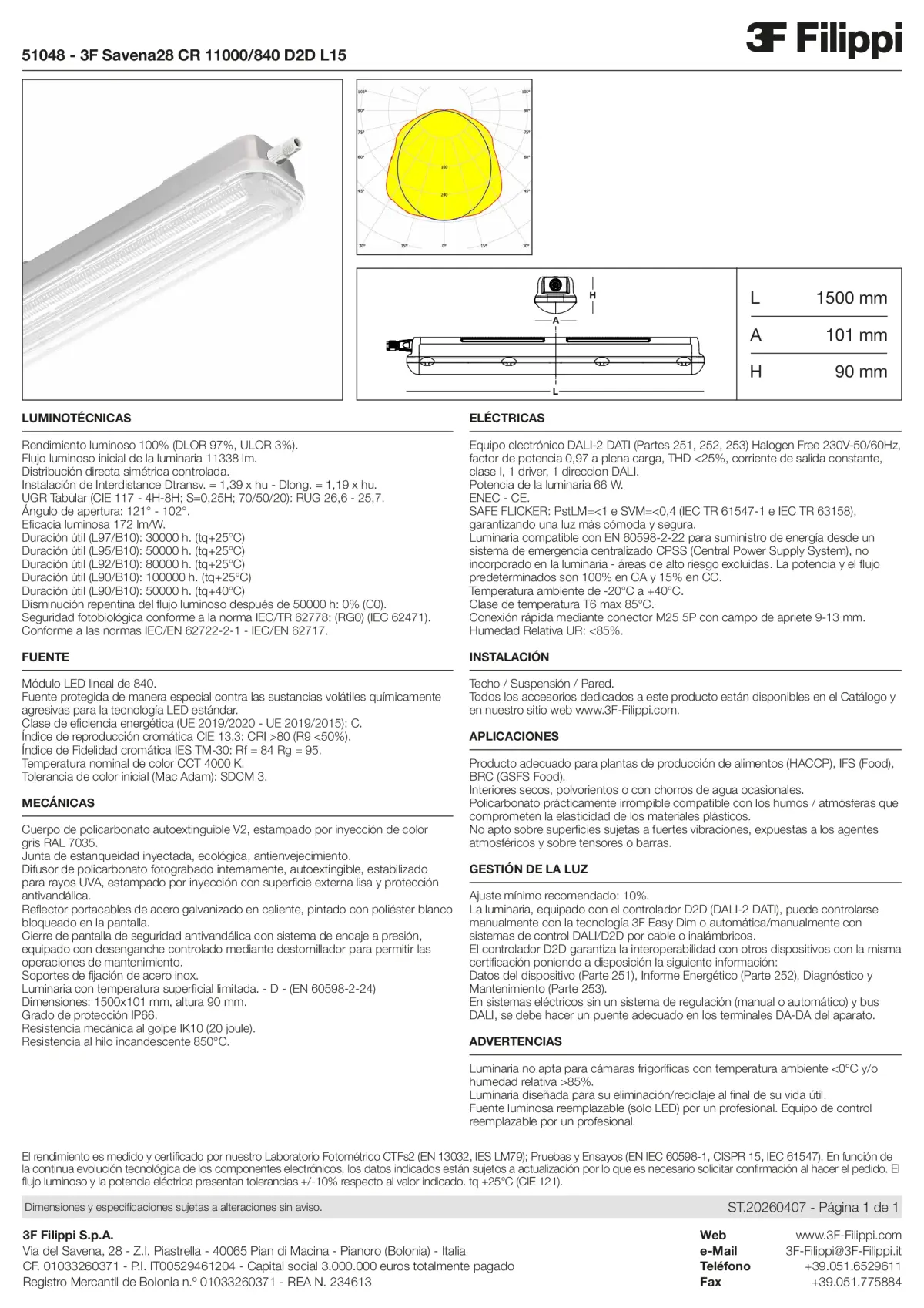 51048 - 3F Savena28 CR 11000-840 D2D L15 - Datasheet - es