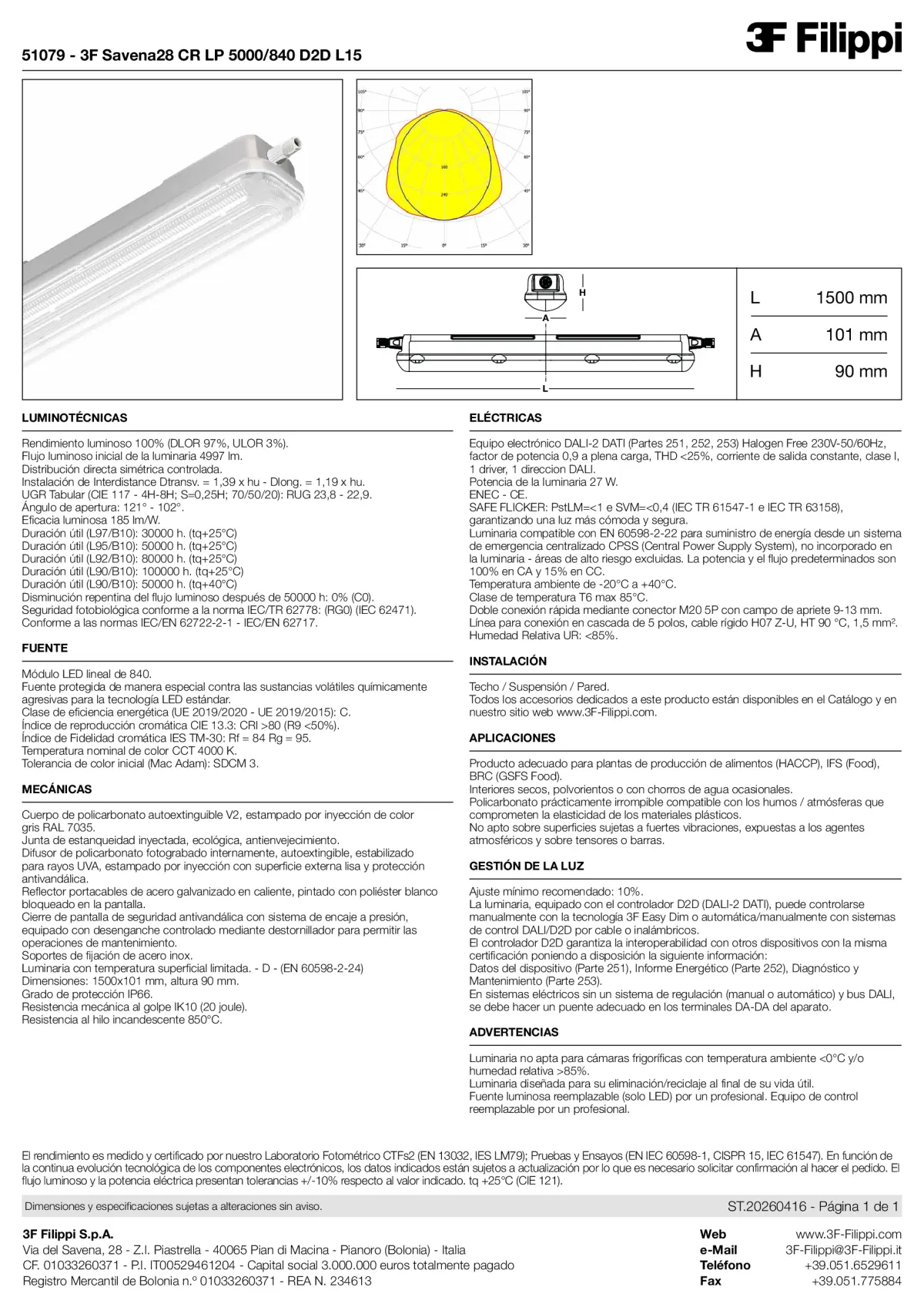 51079 - 3F Savena28 CR LP 5000-840 D2D L15 - Datasheet - es