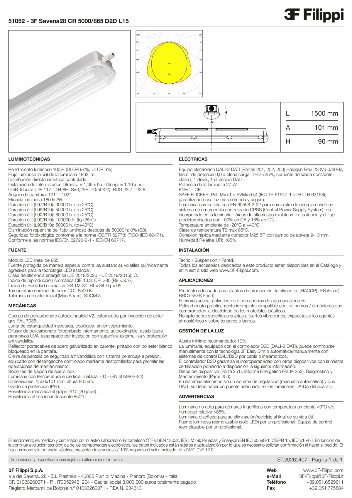 51052 - 3F Savena28 CR 5000-865 D2D L15 - Datasheet - es