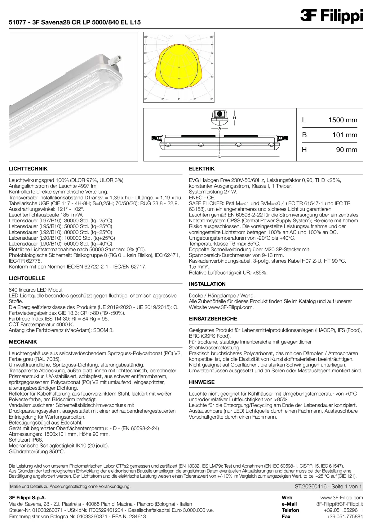 51077 - 3F Savena28 CR LP 5000-840 EL L15 - Datasheet - de