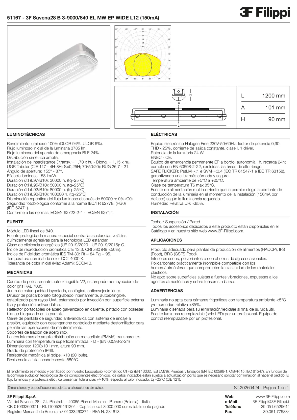 51167 - 3F Savena28 B 3-9000-840 EL MW EP WIDE L12 (150mA) - Datasheet - es
