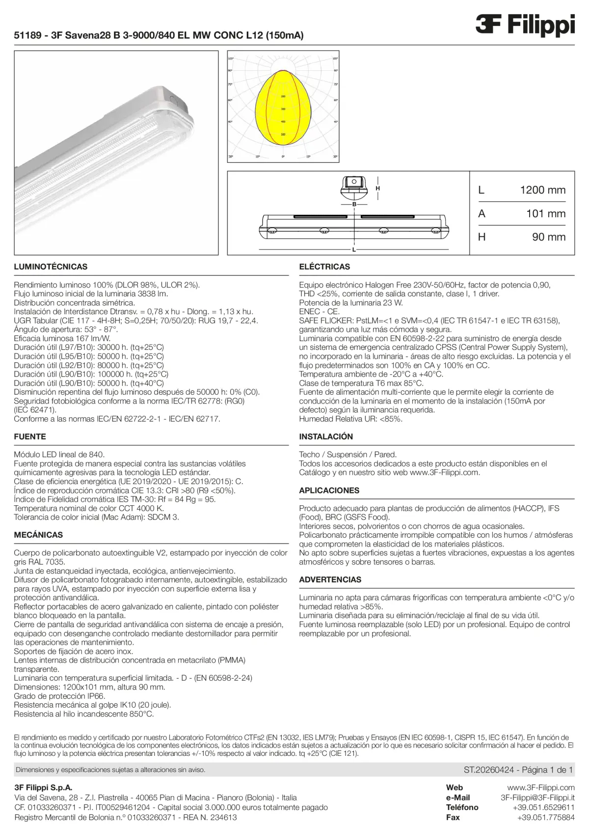 51189 - 3F Savena28 B 3-9000-840 EL MW CONC L12 (150mA) - Datasheet - es