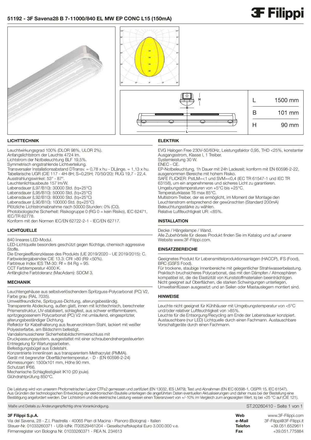 51192 - 3F Savena28 B 7-11000-840 EL MW EP CONC L15 (150mA) - Datasheet - de