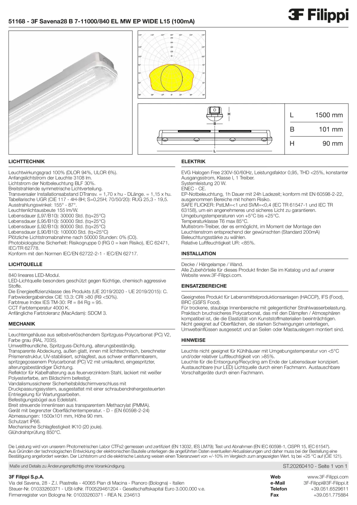 51168 - 3F Savena28 B 7-11000-840 EL MW EP WIDE L15 (100mA) - Datasheet - de