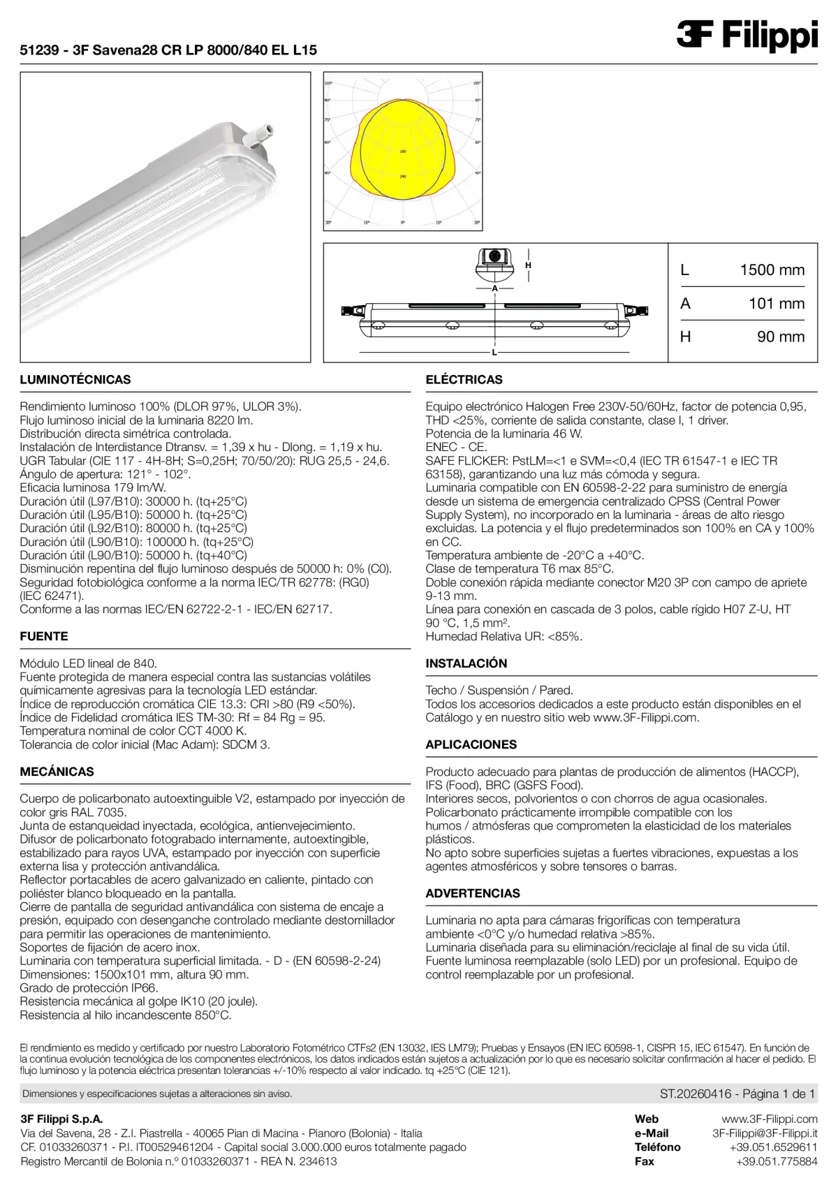 51239 - 3F Savena28 CR LP 8000-840 EL L15 - Datasheet - es