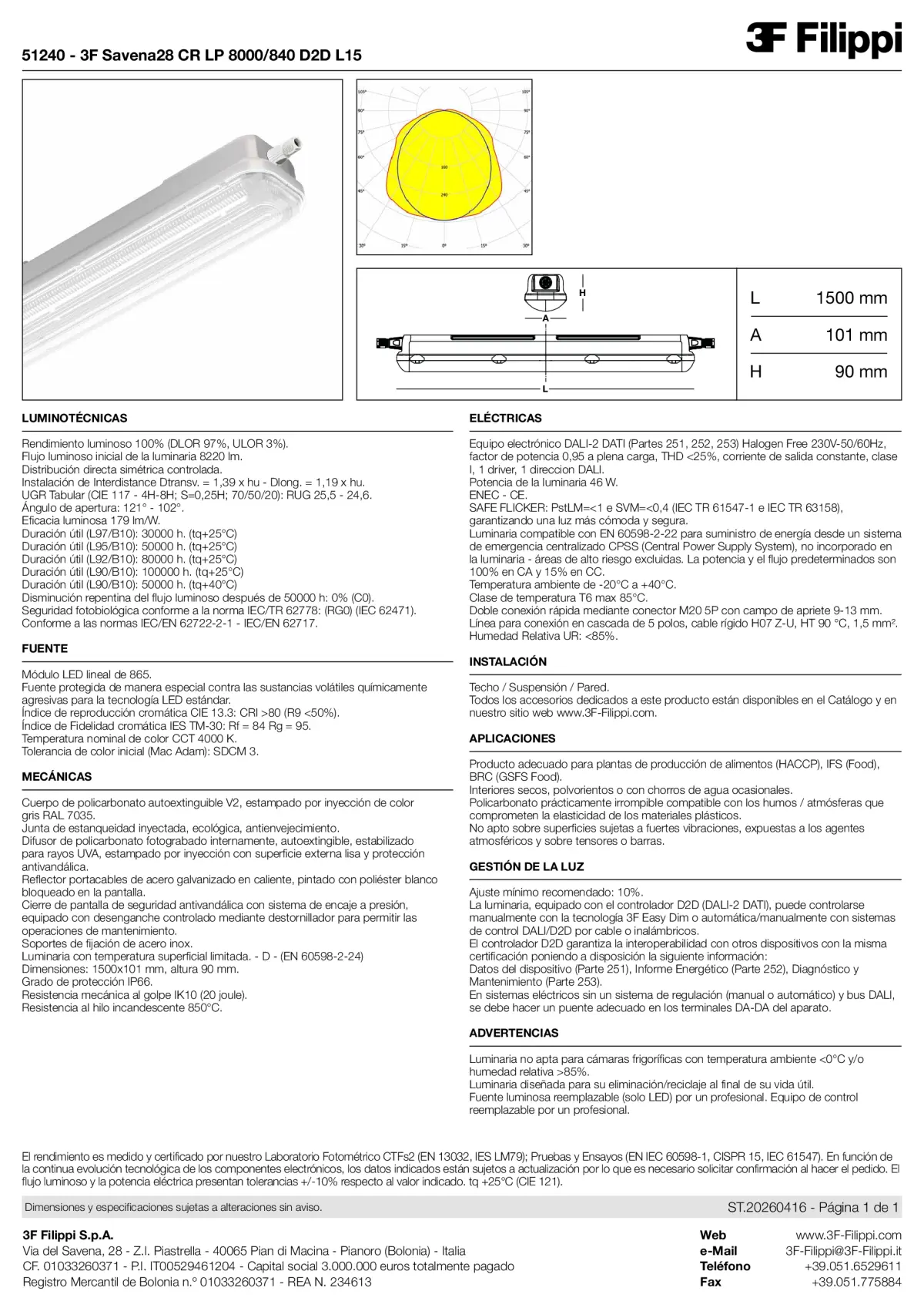 51240 - 3F Savena28 CR LP 8000-840 D2D L15 - Datasheet - es