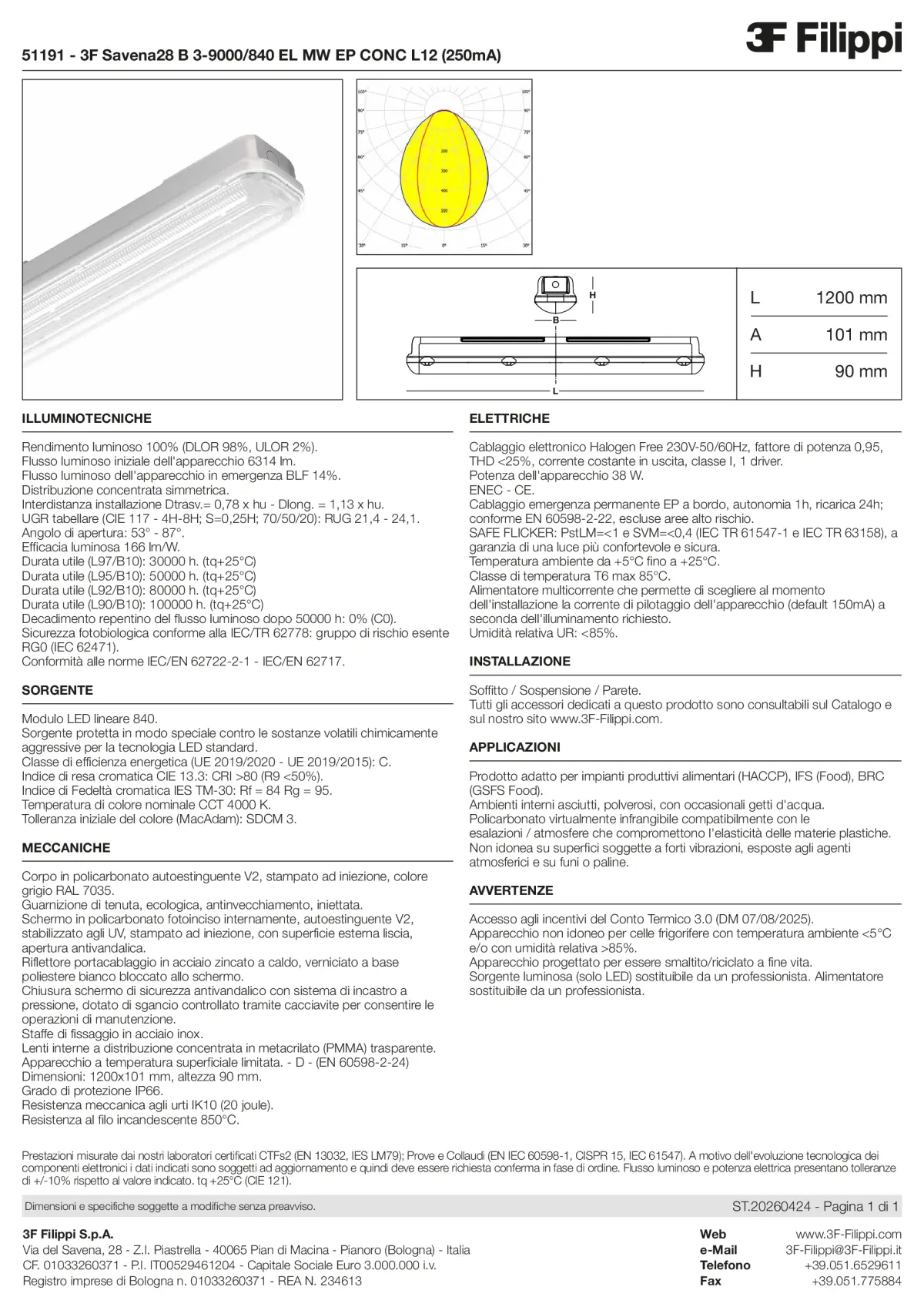 51191 - 3F Savena28 B 3-9000-840 EL MW EP CONC L12 (250mA) - Datasheet - it