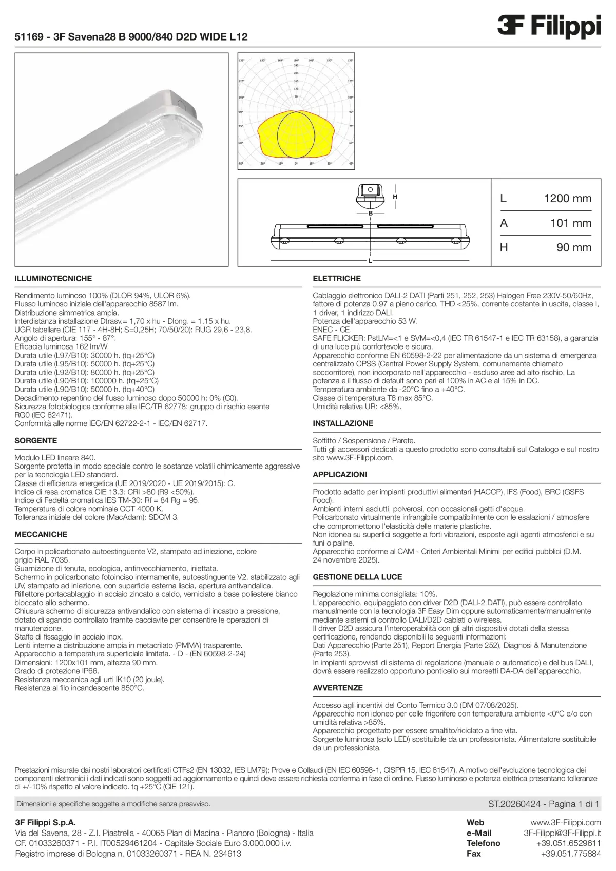 51169 - 3F Savena28 B 9000-840 D2D WIDE L12 - Datasheet - it