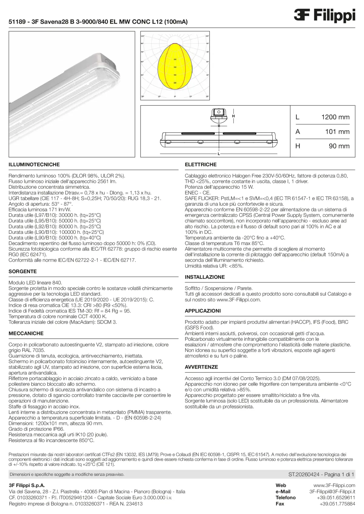 51189 - 3F Savena28 B 3-9000-840 EL MW CONC L12 (100mA) - Datasheet - it