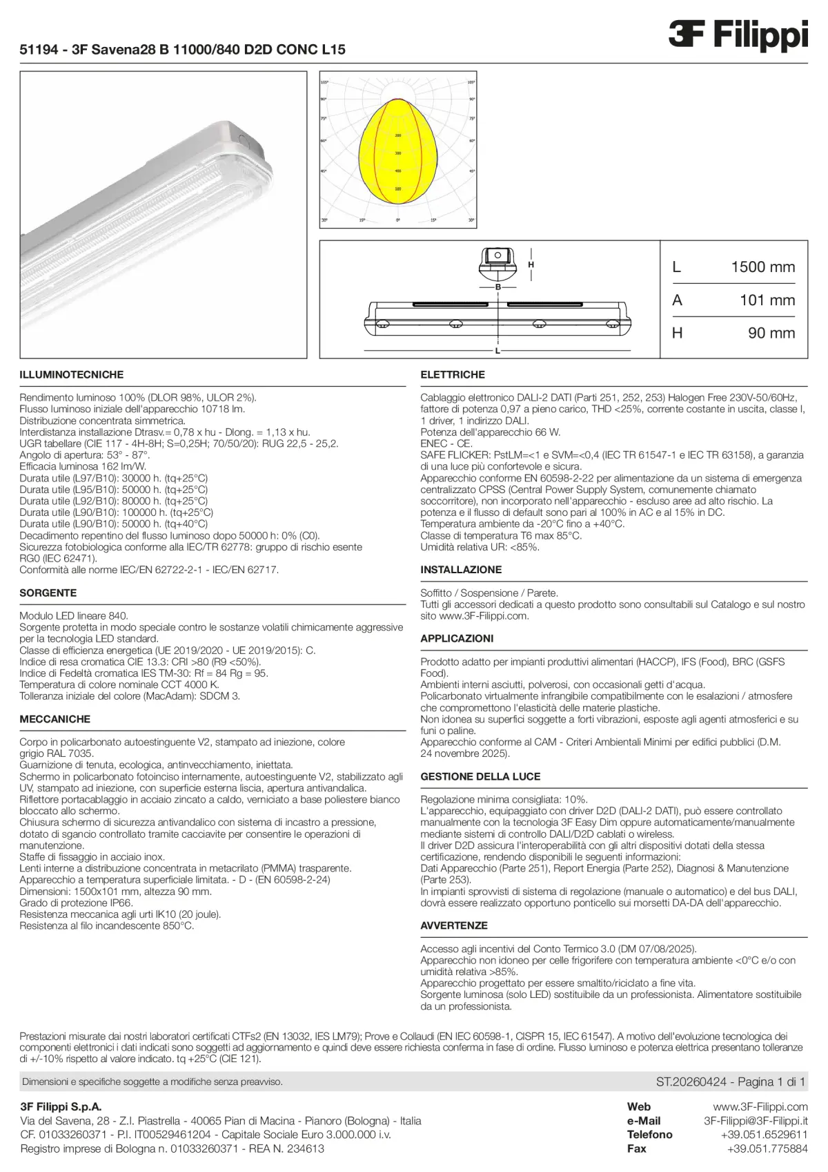 51194 - 3F Savena28 B 11000-840 D2D CONC L15 - Datasheet - it