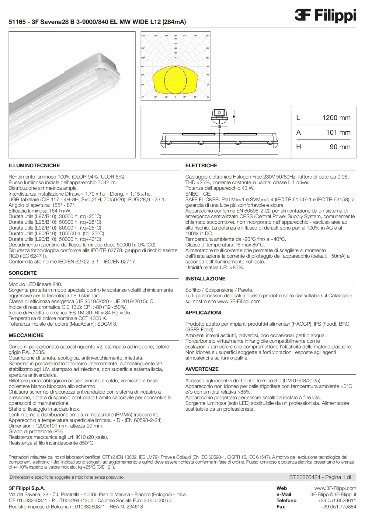 51165 - 3F Savena28 B 3-9000-840 EL MW WIDE L12 (284mA) - Datasheet - it