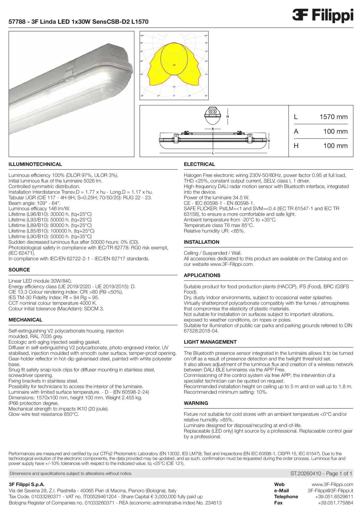 57788 - 3F Linda LED 1x30W SensCSB-D2 L1570 - Datasheet - en