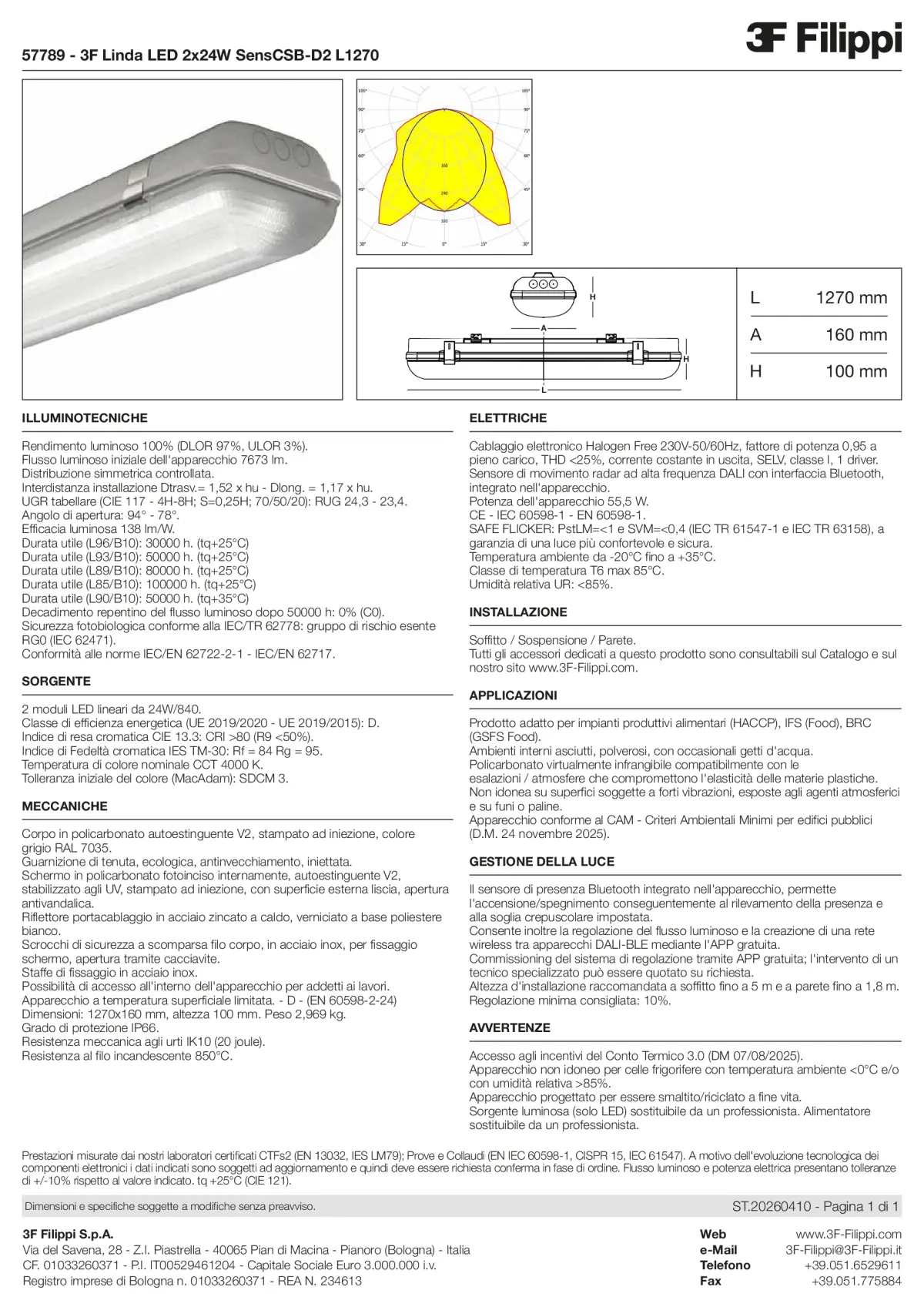 57789 - 3F Linda LED 2x24W SensCSB-D2 L1270 - Datasheet - it