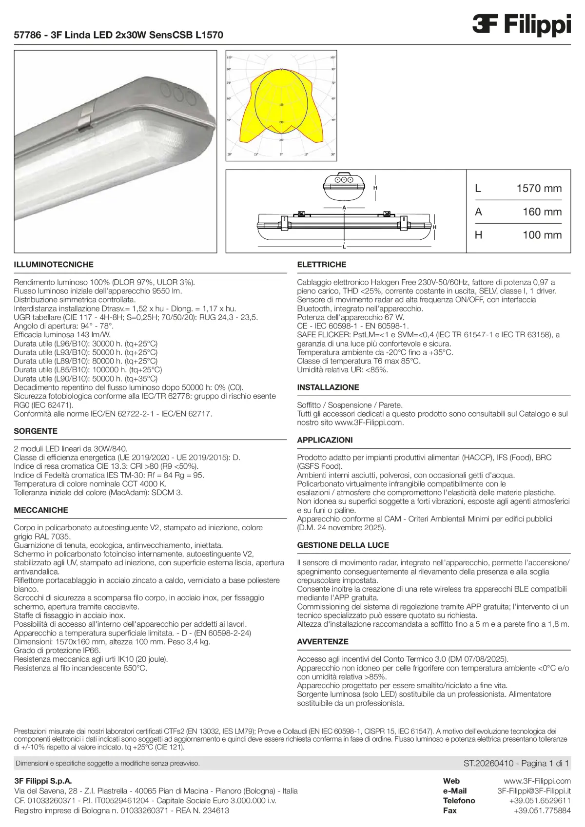 57786 - 3F Linda LED 2x30W SensCSB L1570 - Datasheet - it