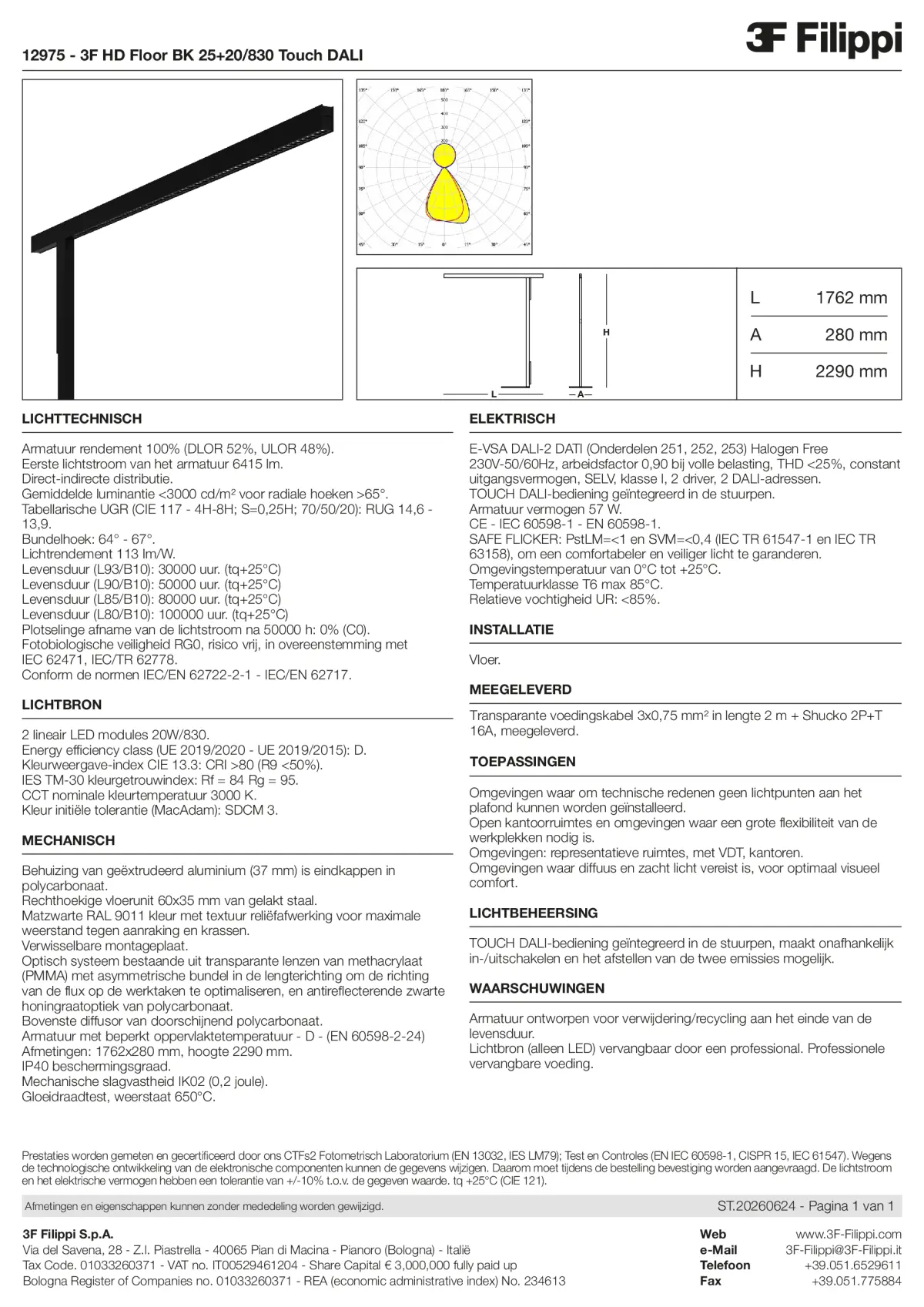 12975 - 3F HD Floor BK 25+20-830 Touch DALI - Datasheet - nl