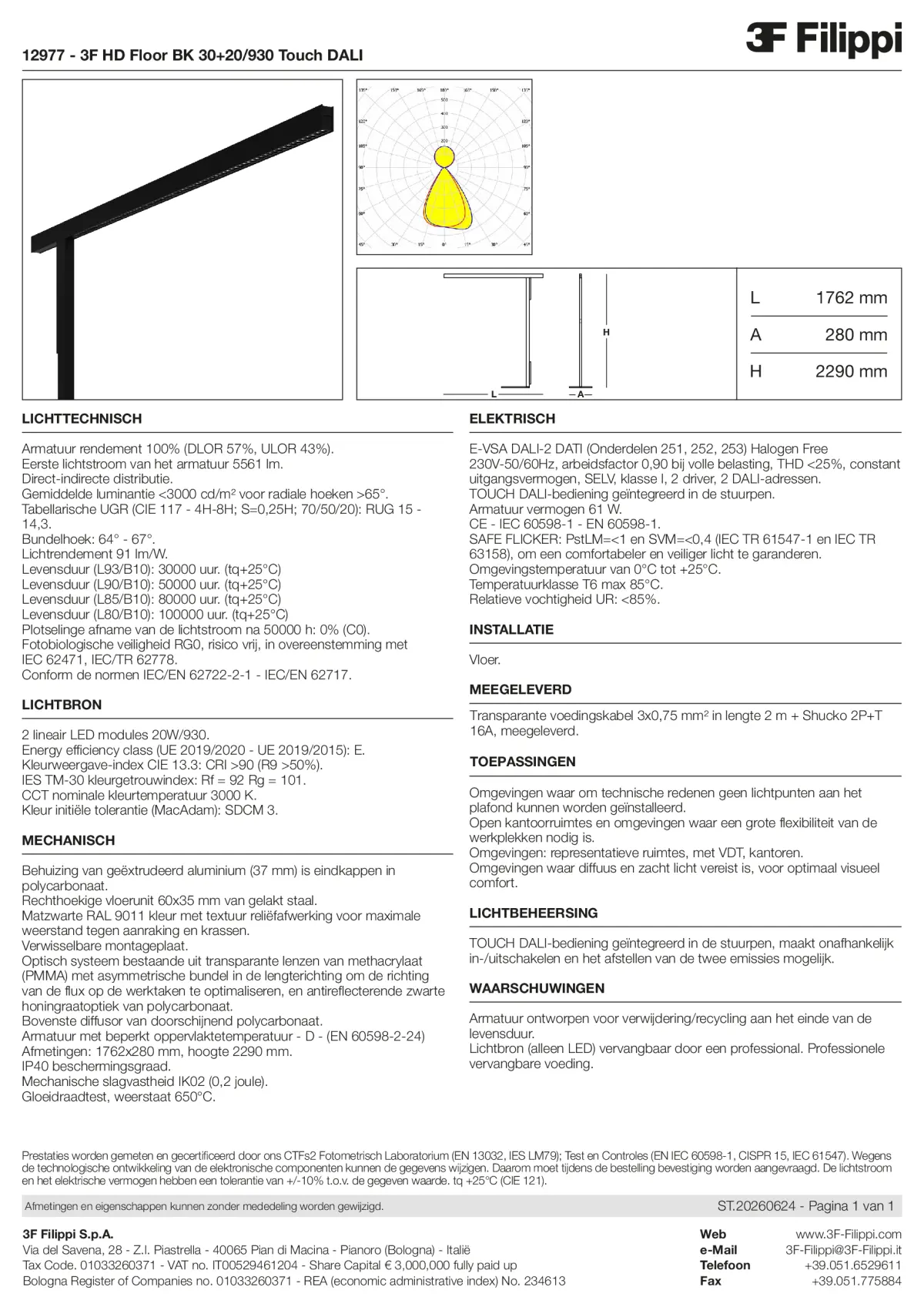 12977 - 3F HD Floor BK 30+20-930 Touch DALI - Datasheet - nl