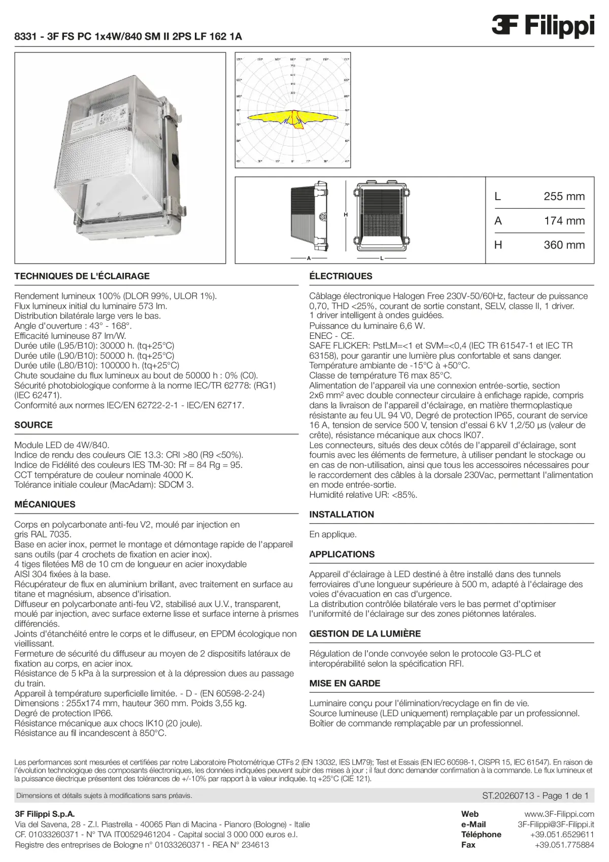 8331 - 3F FS PC 1x4W-840 SM II 2PS LF 162 1A - Datasheet - fr