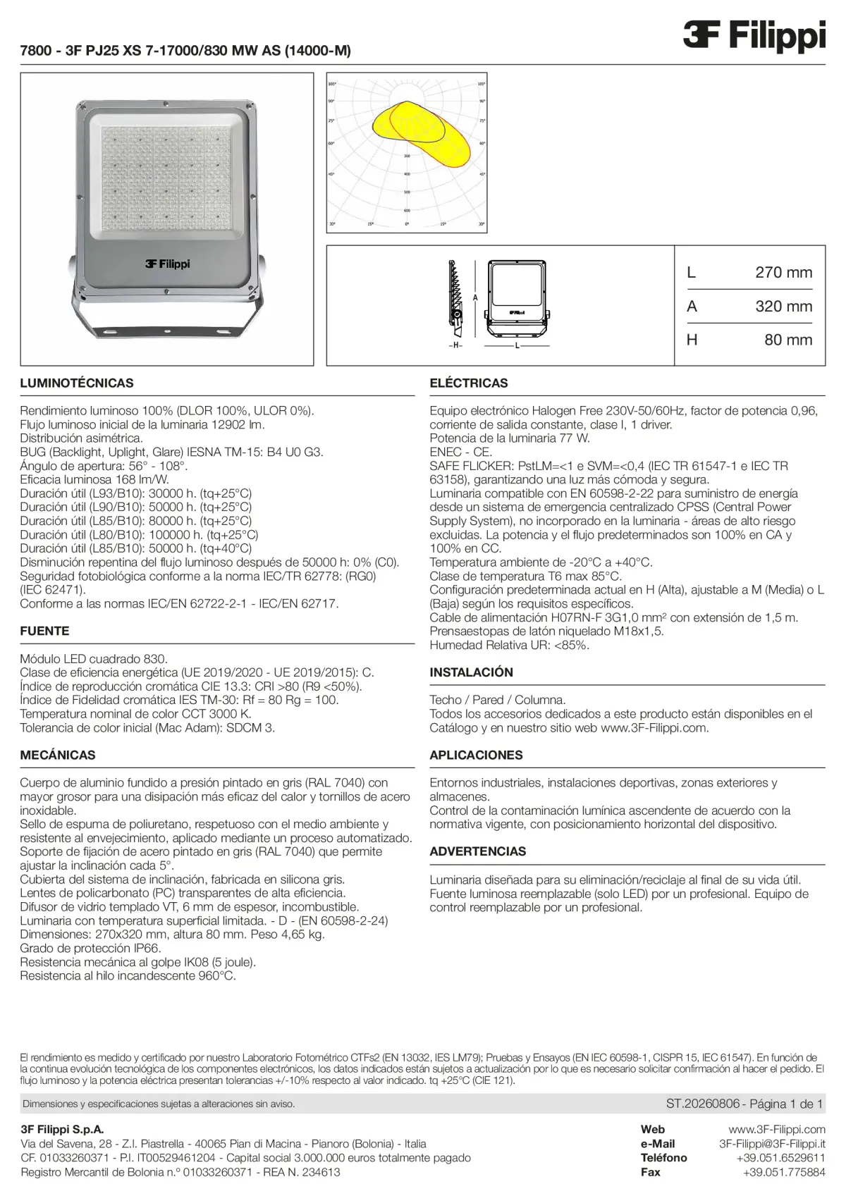 7800 - 3F PJ25 XS 7-17000-830 MW AS (14000-M) - Datasheet - es
