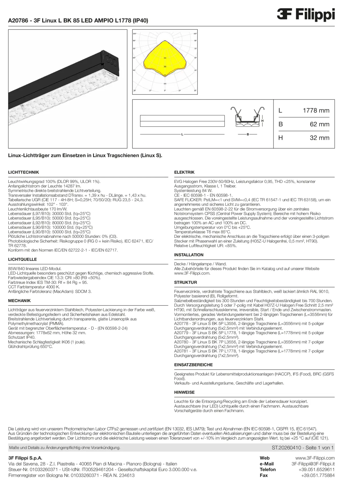 A20786 - 3F Linux L BK 85 LED AMPIO L1778 (IP40) - Datasheet - de
