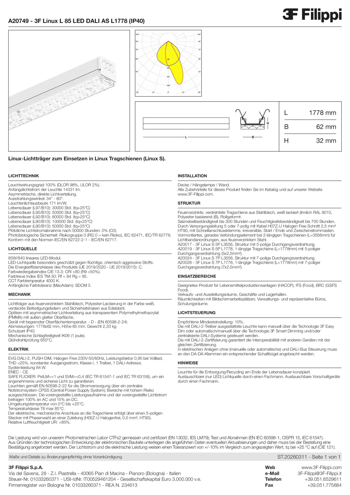 A20749 - 3F Linux L 85 LED DALI AS L1778 (IP40) - Datasheet - de