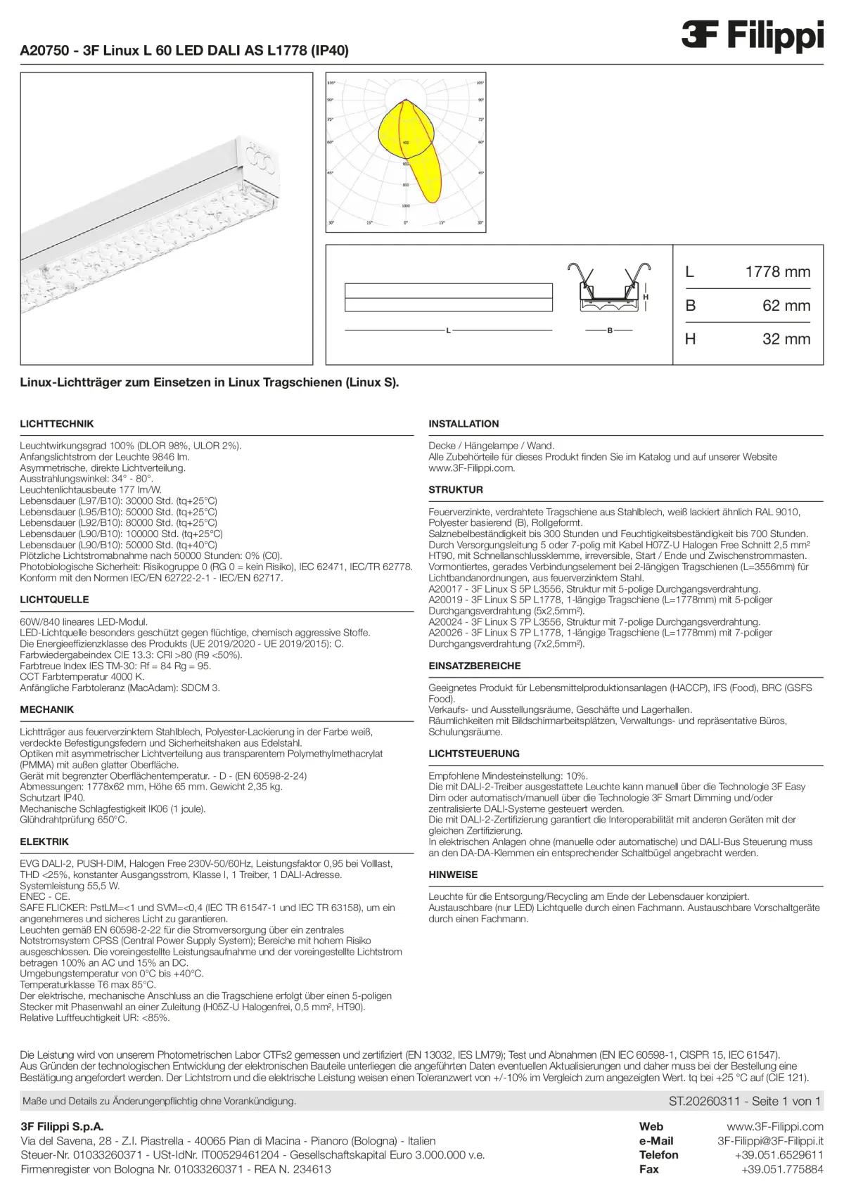 A20750 - 3F Linux L 60 LED DALI AS L1778 (IP40) - Datasheet - de