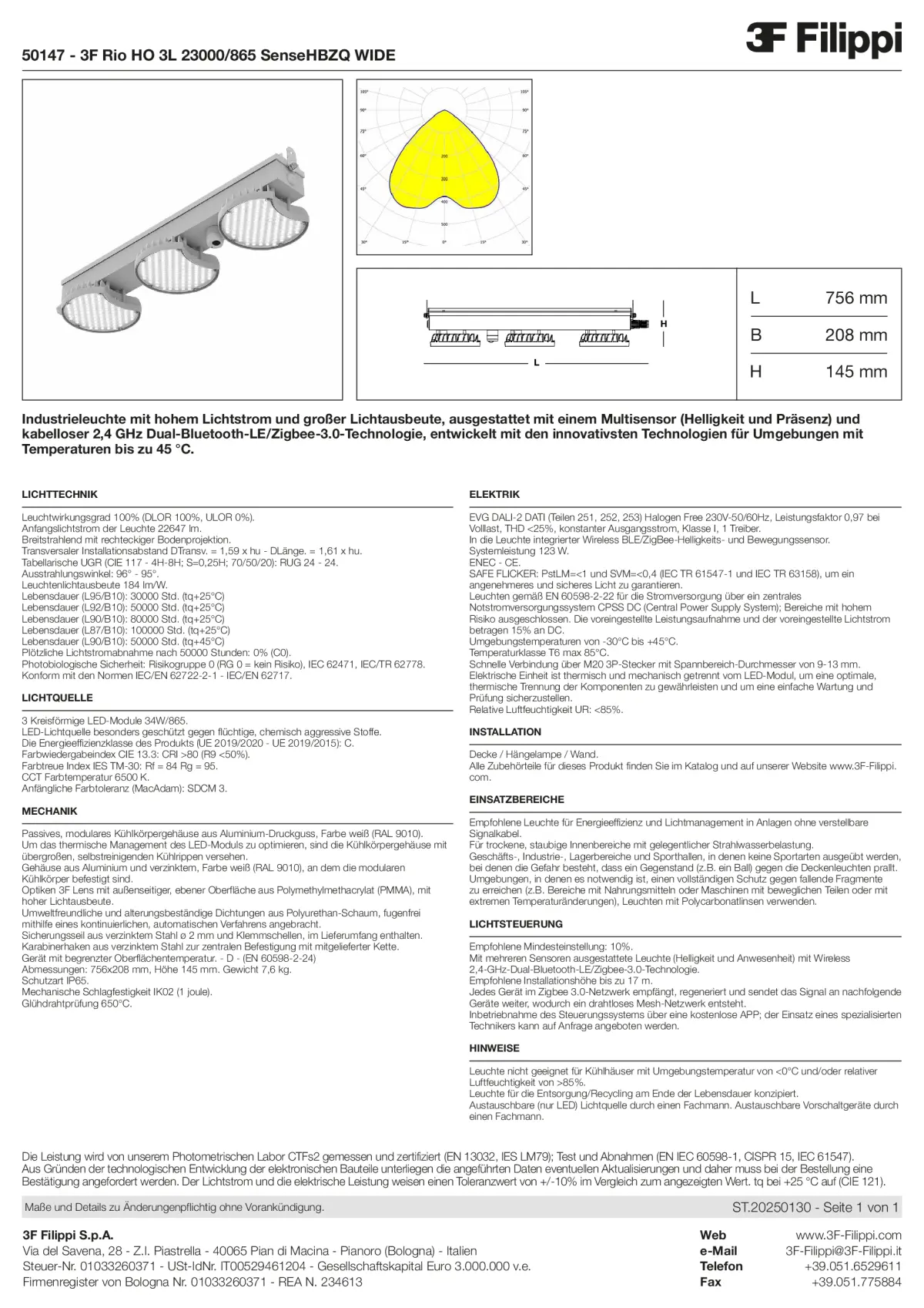 50147 - 3F Rio HO 3L 23000-865 SenseHBZQ WIDE - Datasheet - de