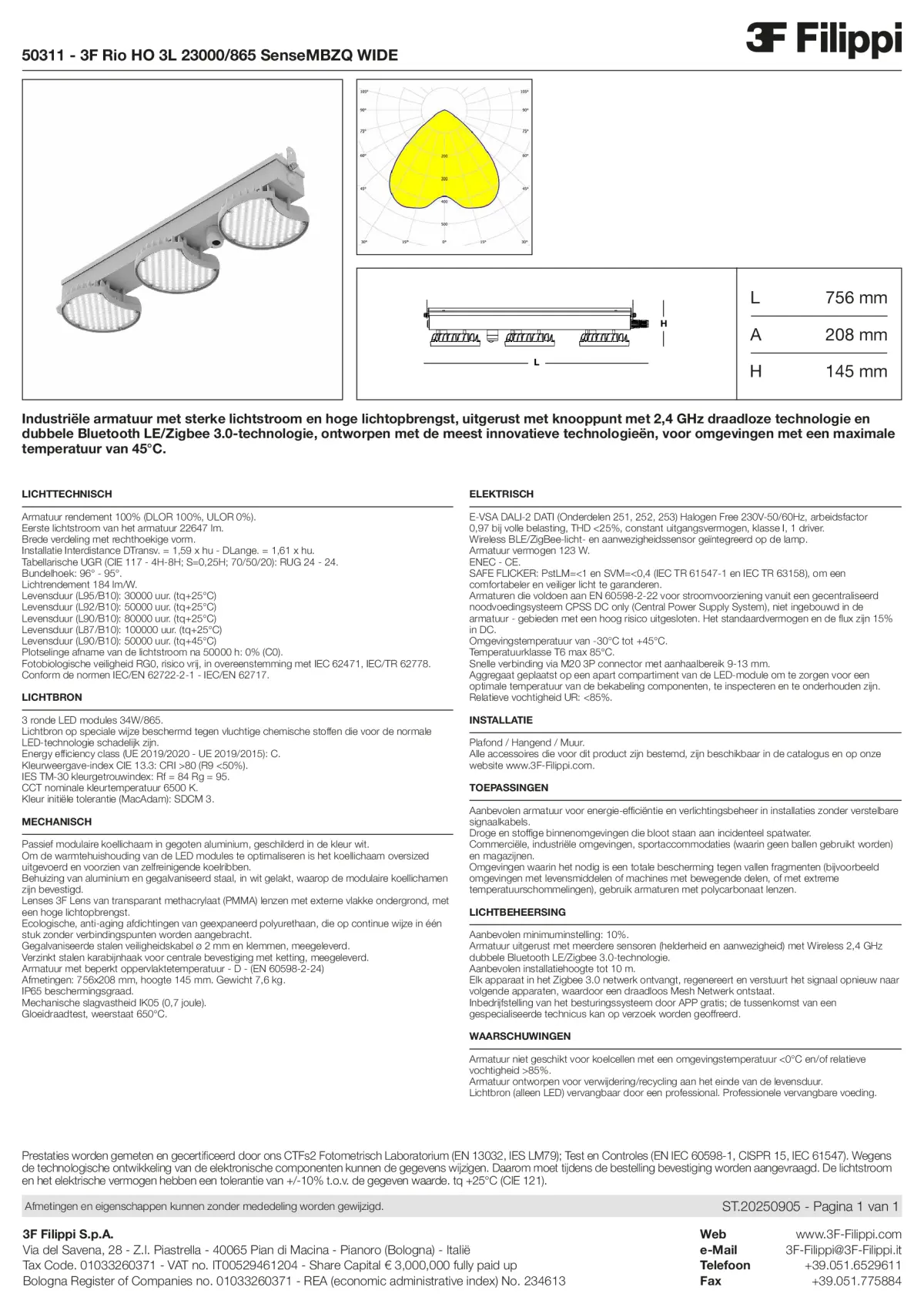 50311 - 3F Rio HO 3L 23000-865 SenseMBZQ WIDE - Datasheet - nl