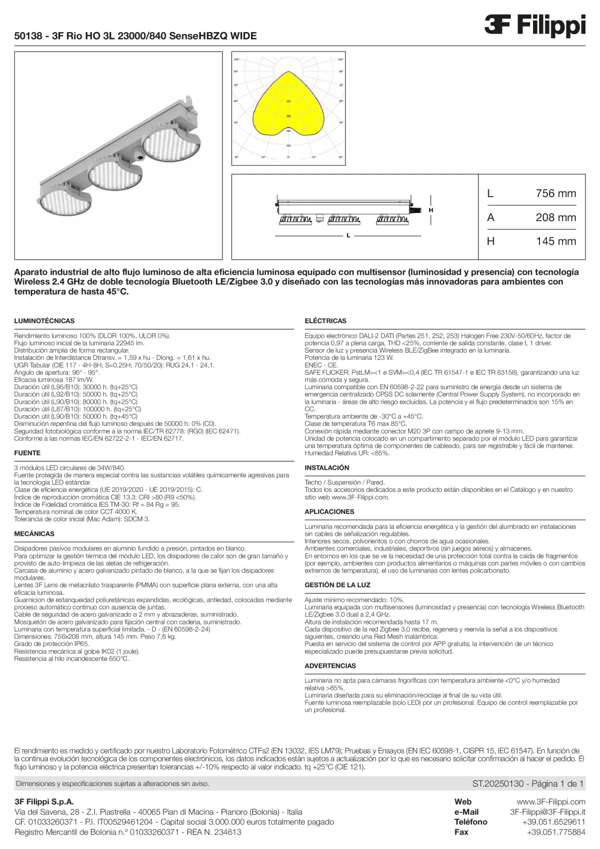 50138 - 3F Rio HO 3L 23000-840 SenseHBZQ WIDE - Datasheet - es