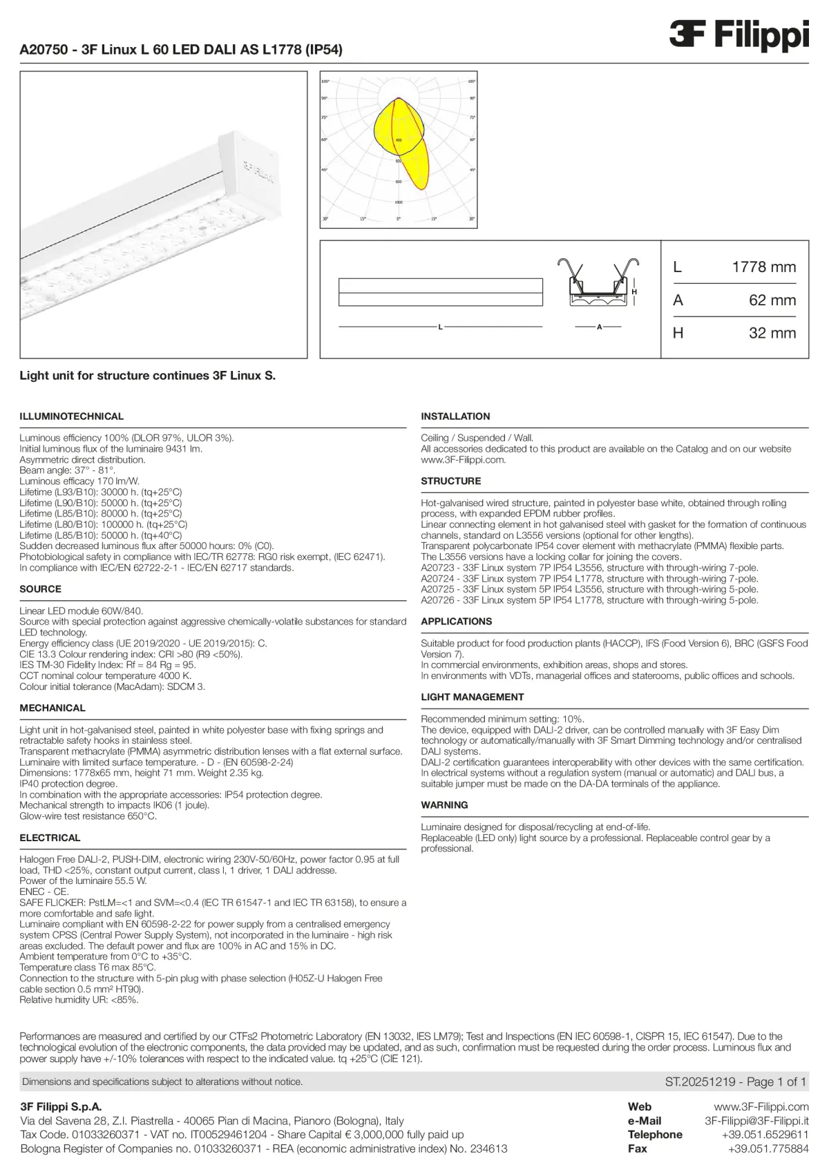 A20750 - 3F Linux L 60 LED DALI AS L1778 (IP54) - Datasheet - en